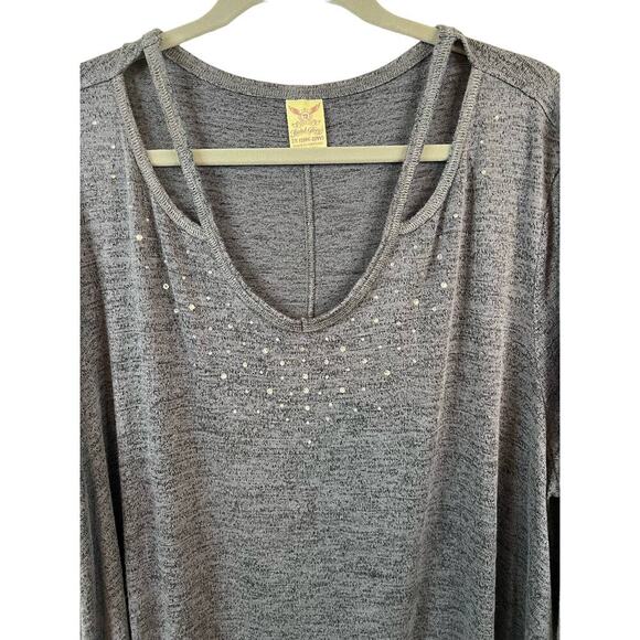 Faded Glory Grey V-neck Top Size 2X - Picture 2 of 5